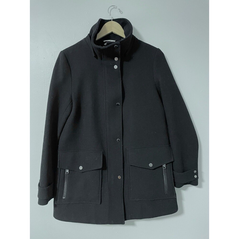 Marc New York Black‎ Textured Duffle Coat Mid-Length Women's S Wool